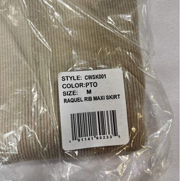Spiritual Gangster Raquel Rib Maxi Skirt Tan Palo Santo M NWT - Picture 5 of 5